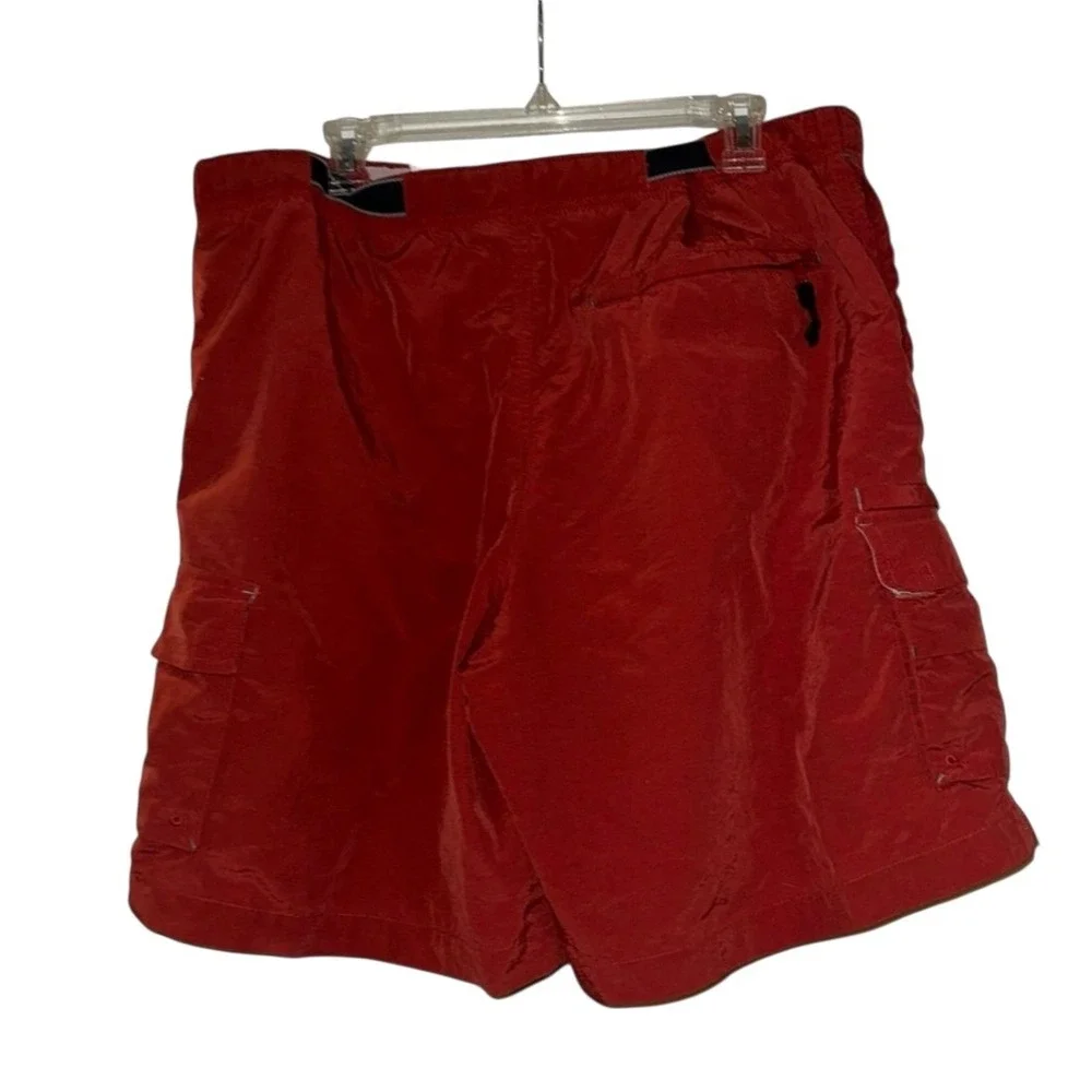 Columbia XCO Sport Cargo Shorts Red Mens‎ Size L Belted Packable Outdoor